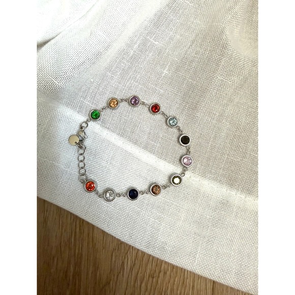 Jewelry - Multicolor CZ Bezel Bracelet | White Gold PVD TS Eras Inspired Bracelet